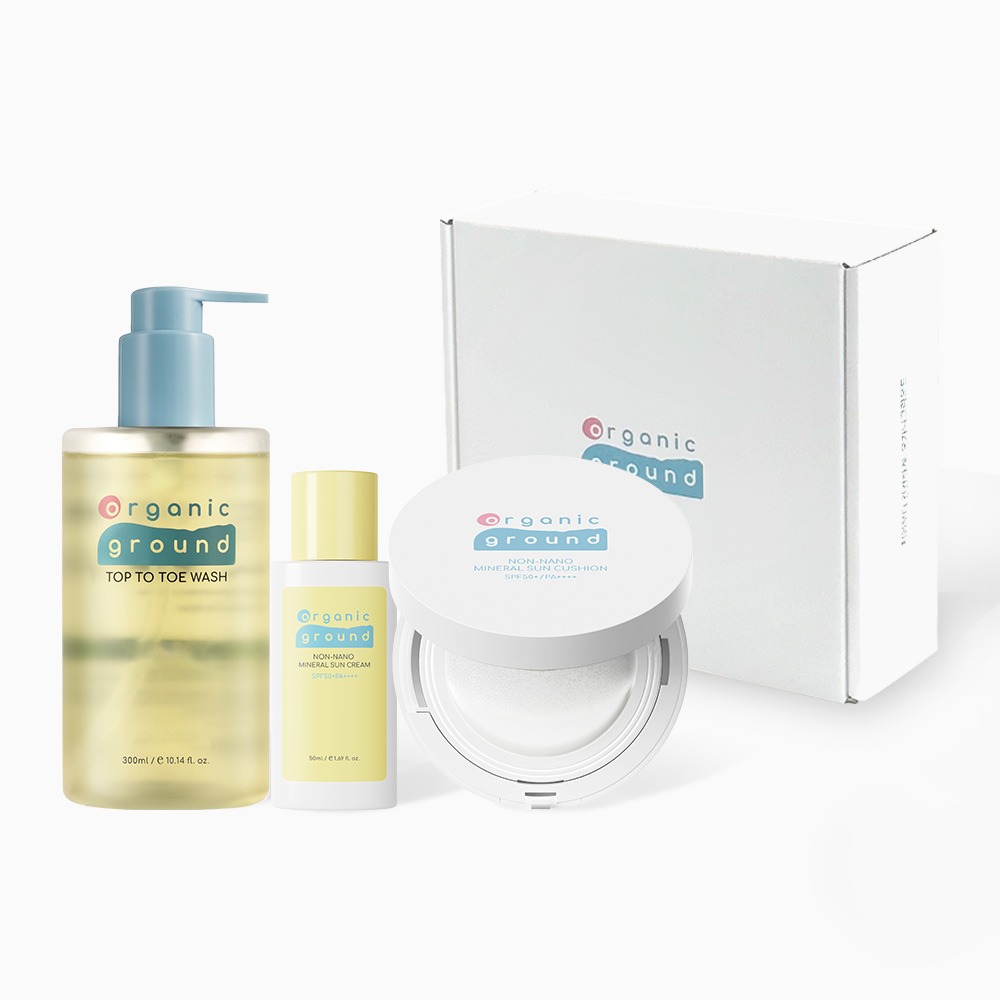 Baby wash, non-nano mineral sun cream and sun cushion 